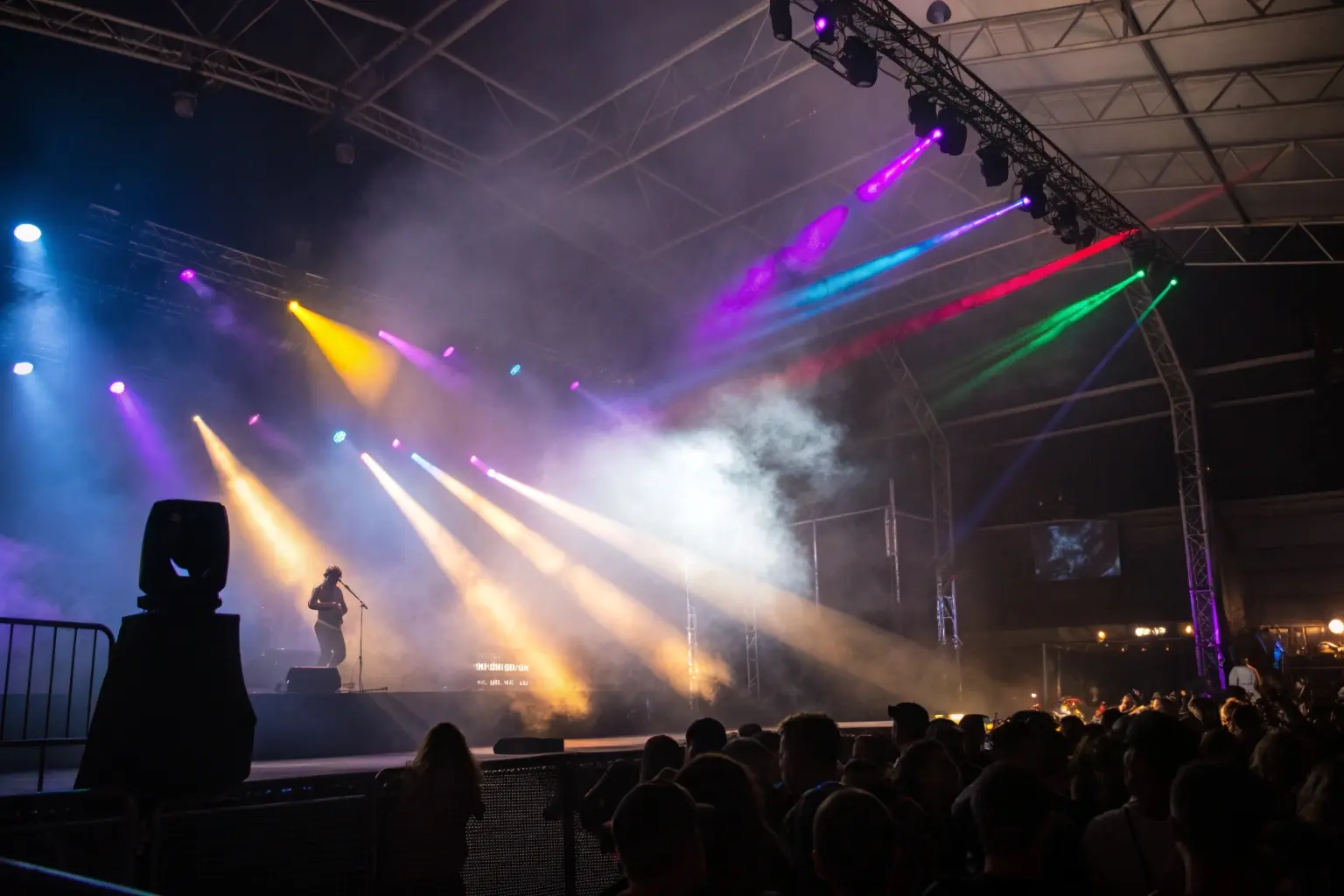light beams in haze atmosphere